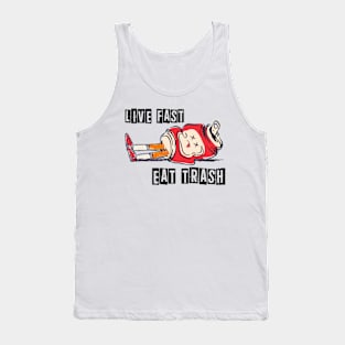 Live Fast Eat Trash | Trashed Can Character Tank Top